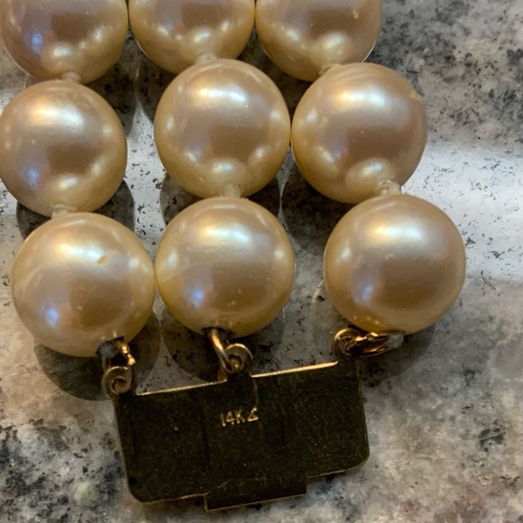 Kenneth Jay Lane Deco three row Pearly Necklace. From Neiman Marcus. - Picture 8 of 11